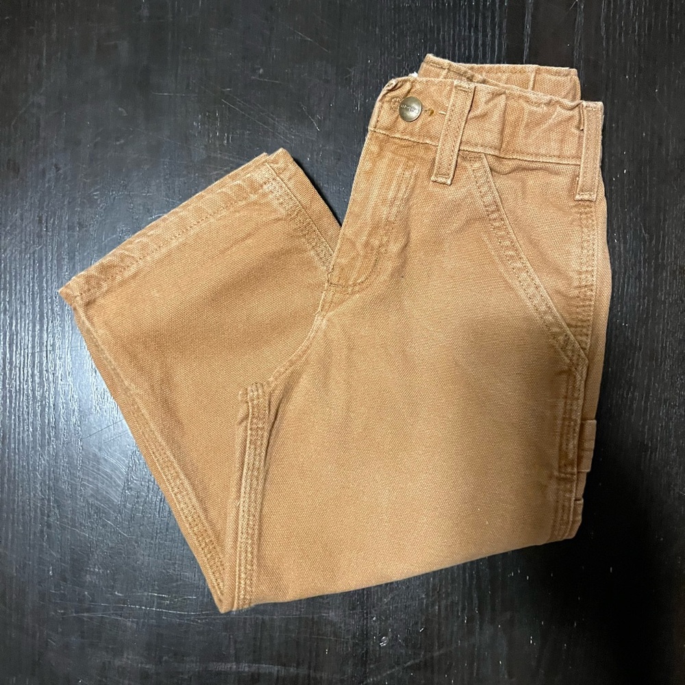 Boys Carhartt canvas dungaree pants